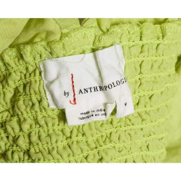 Anthropologie Womens M Linen Blend Top Green - Picture 4 of 6